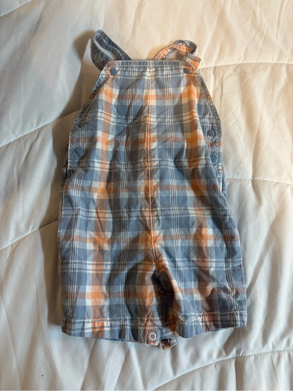 Carter's Plaid Short Overalls - Blue & Orange size 18 months